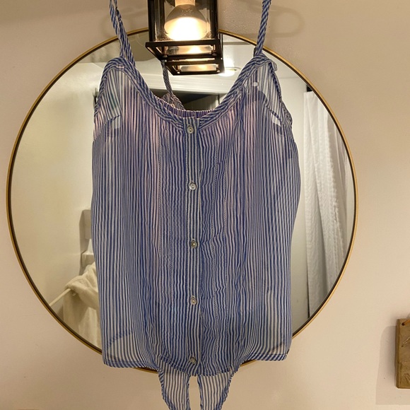 Sheer tie blouse tank top - Picture 3 of 5
